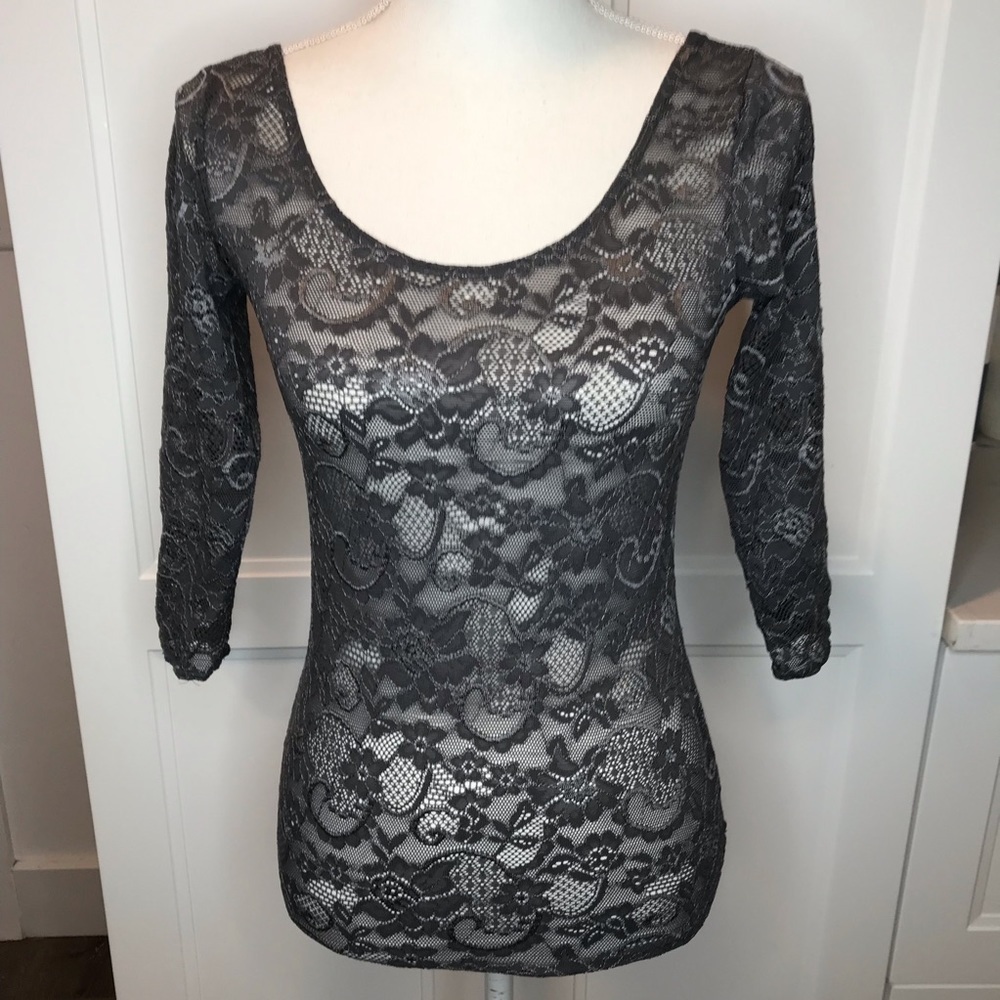 Talula gray lace top